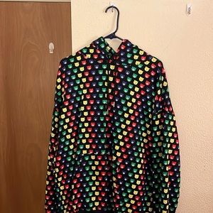 Teddy Fresh- Ted All Over Rainbow & Black Hoodie Unisex size L